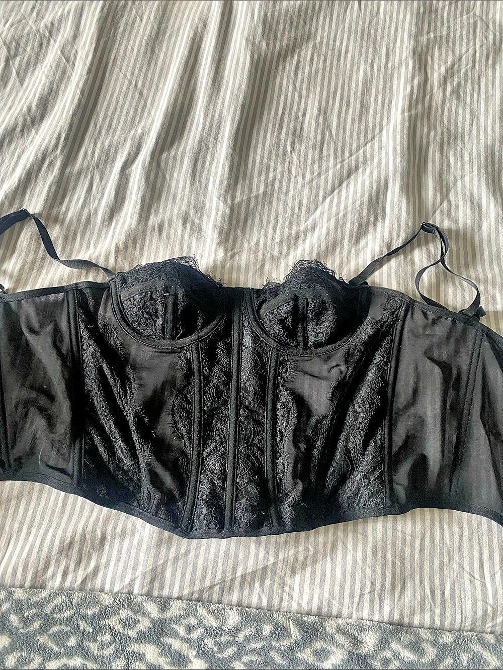 Black Lace Corset Bustier Like Newly